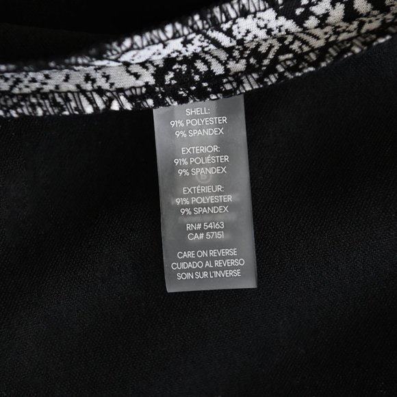 CALVIN KLEIN Black & White Abstract Print Dress - Size 10 - Picture 10 of 11